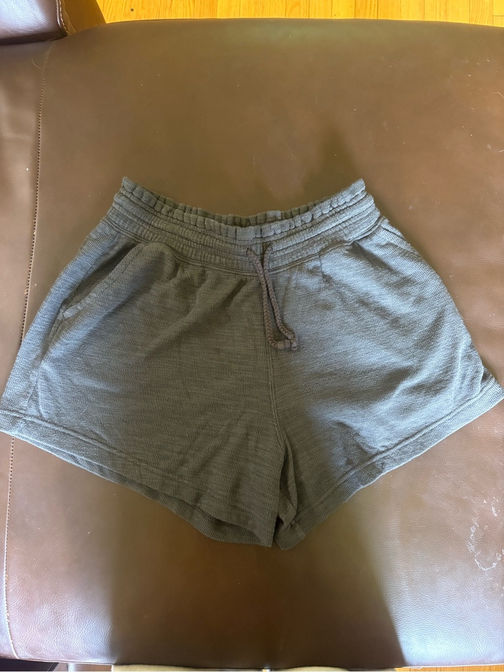aerie Charcoal Gray Knit Drawstring Lounge Shorts